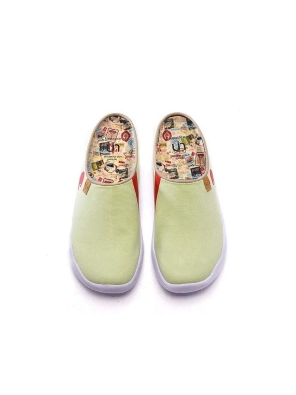 Size 8 UIN Marbella Slip-On Travel Shoes Women’s Light Green Canvas Flats